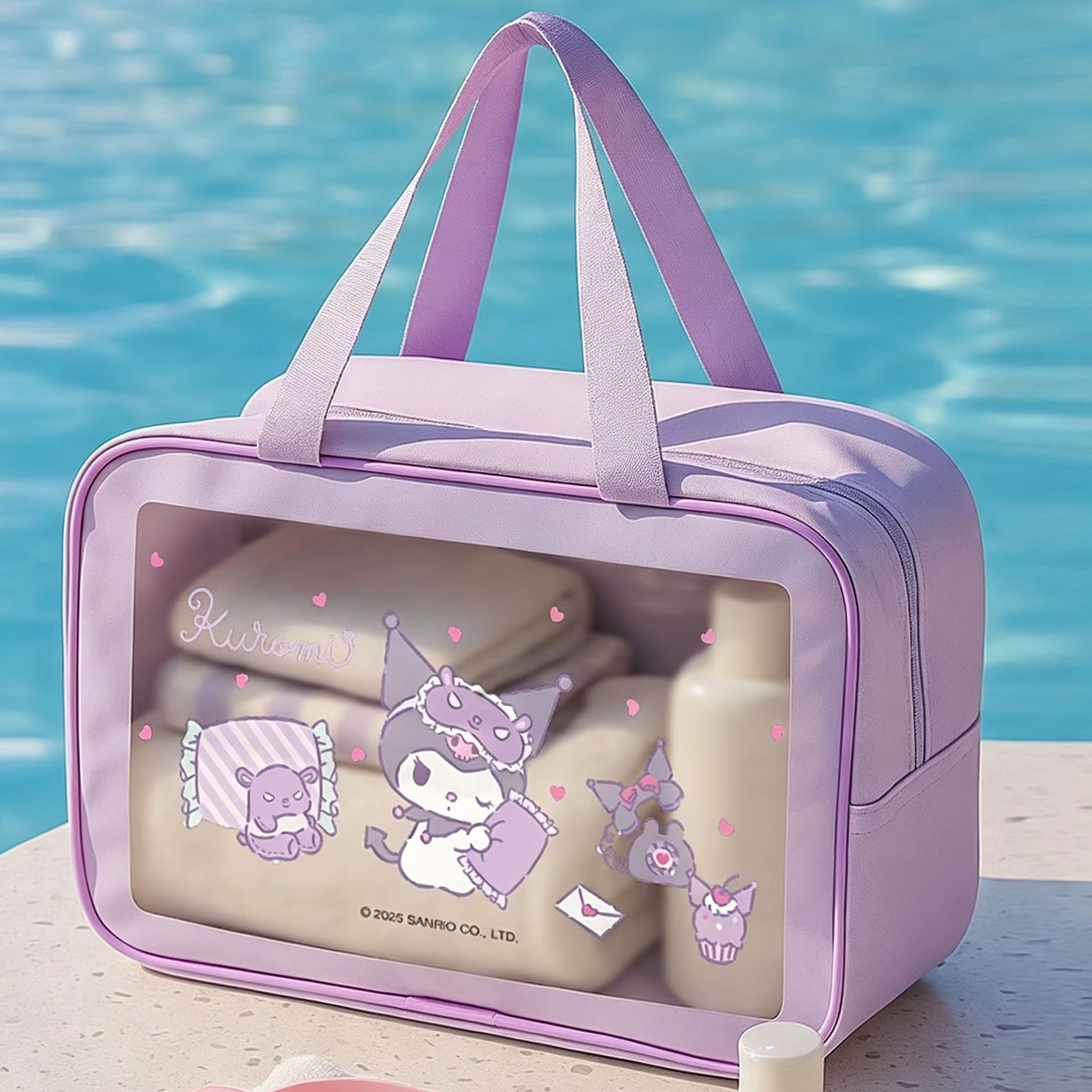 Skincare D'Alba - Sac de rangement étanche Kuromi Sanrio,
