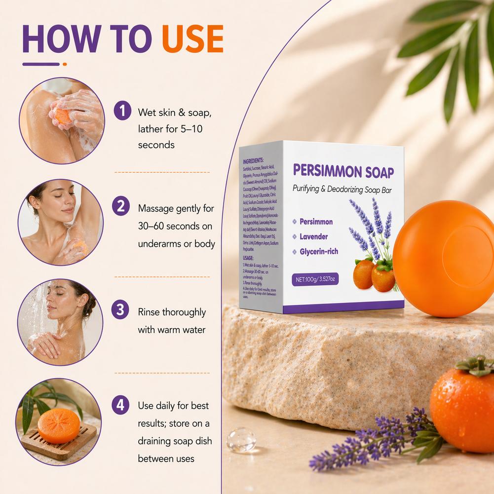 Savon Solide Persimmon & Lavan - Skincare Gentle avis et prix