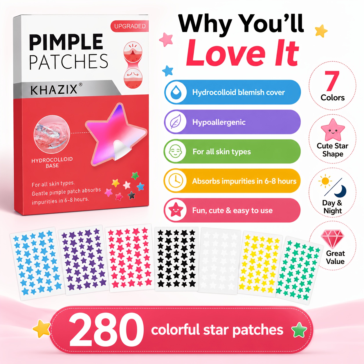 280 Patchs Étoiles Anti-Bouton - Skincare The Originote avis et prix